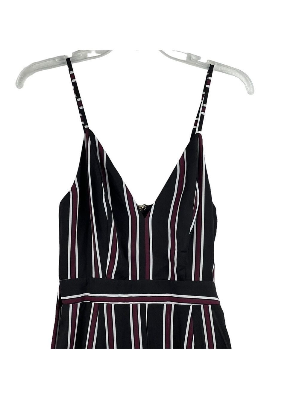 New-shop17 Vertical Striped Tie Back, Wide Leg, Flared, Strappy Jump Suit SM - Picture 3 of 12